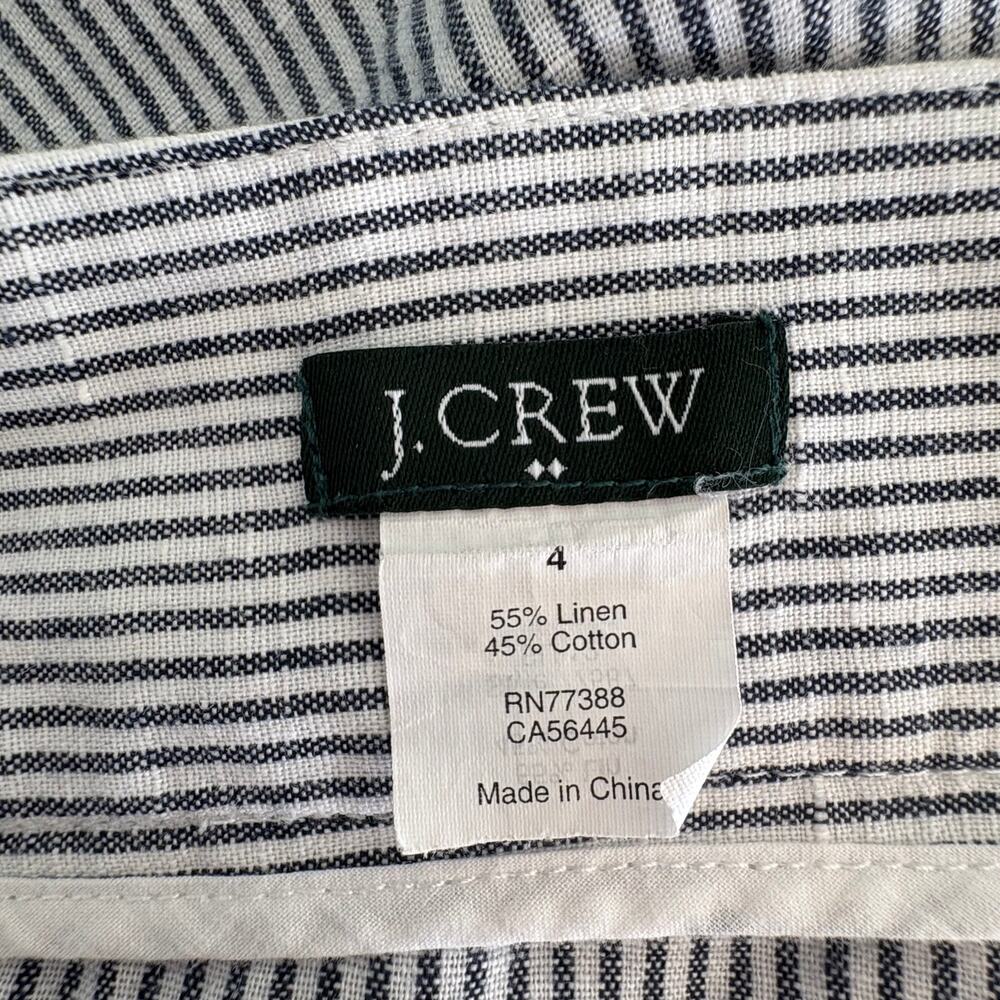 J Crew Oxford Stripe True Wrap Maxi Skirt Linen Cotton 4 - Picture 6 of 7